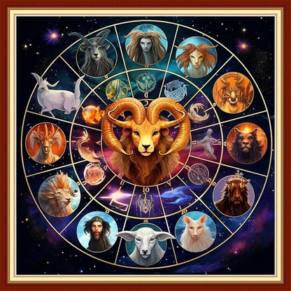 Joyhoor Cross Stitch Kits for Beginners Stamped Cross-Stitch Supplies Needlework preprint Embroidery Kits for Adults DIY Needlepoint Kits Embroidery Patterns 11CT-Magic Animals 18.x18 inch