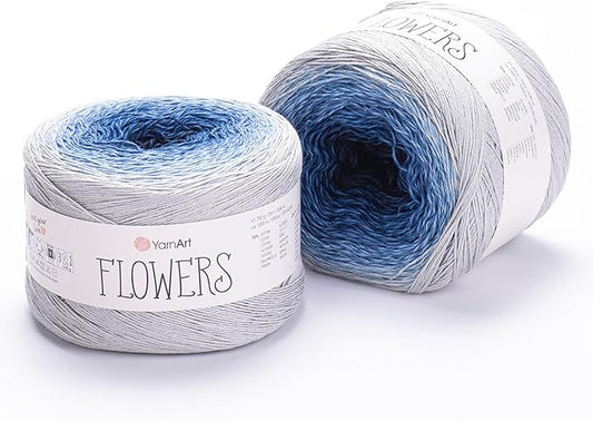 2 Skein Yarn Art Flowers Yarn 55% Cotton 45% Acrylic 250gr 1094yds Multicolor Cotton Yarn Rainbow Crochet Yarn Spring Summer Fine 1 Top 7 Most Used Colors (Flowers, 271)