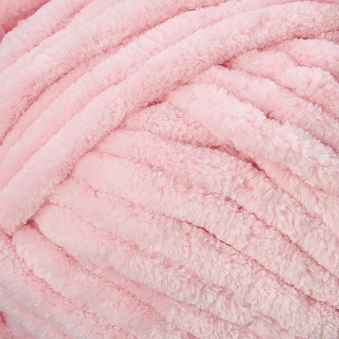 Loops & Threads Sweet Snuggles Yarn - Yarn for Knitting, Crochet, Weaving, and Arts & Crafts - Pink, Polyester, 8.8 oz