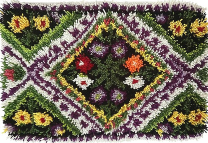 KitsMaster Latch Hook Kits, Beginner-Friendly Rug Making Craft Set, Perfect Craft Gift | Latch Hook Craft for Home Décor, Gifts & Relaxation, 23.6''x15.8'' (Floral Diamond)
