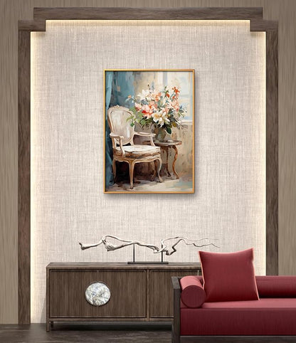 Leczany Cross Stitch Stamped Kit for Beginner - Flowers and Stools | DIY Embroidery Starter Patterns Craft Kit Needlepoint for Adults | 11CT, 3 Strands | 13x17.7 inches