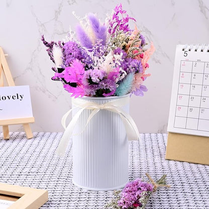 VAIPI 10 Pack Dried Flowers Bouquet Purple Dried Flower with Stem Real Natural Mini Dry Flower Bundles Spring Wildflowers Floral Arrangement for Vase Crafts DlY Wedding Home Decor (Purple Series)