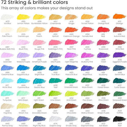 ARTEZA Inkonic Fineliners Pens, Set of 72, 0.4 mm Fine Tip Markers, Water-Based Art Pens for Drawing, Sketching, Journaling, Calligraphy