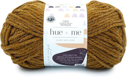 Lion Brand Yarn, Hue + Me Chunky Yarn for Crocheting, Knitting, and Crafts, Arrowwood, 1 Pack