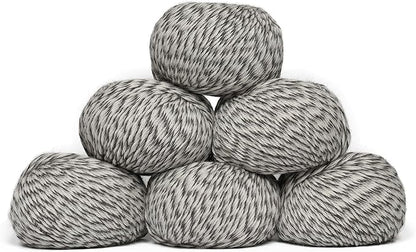 Origins - 100% Baby Alpaca Yarn Wool Set of 6 Skeins (300 Grams) DK Weight Made in Peru Natural Colors (Undyed) Heavenly Soft Perfect for Knitting and Crocheting (Stone and Snow, Origins 6 Skeins DK)