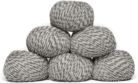 Origins - 100% Baby Alpaca Yarn Wool Set of 6 Skeins (300 Grams) DK Weight Made in Peru Natural Colors (Undyed) Heavenly Soft Perfect for Knitting and Crocheting (Stone and Snow, Origins 6 Skeins DK)