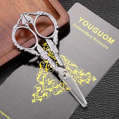 YOUGUOM Sewing Embroidery Scissors – Small Precision Scissor for Craft, Artwork, Needlework Yarn, Handicraft DIY Tool, Thread Detail Snips, 4.6in Purple Cute Bird Shears