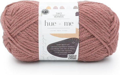 Lion Brand Yarn, Hue + Me Chunky Yarn for Crocheting, Knitting, and Crafts, Pink Earth, 1 Pack