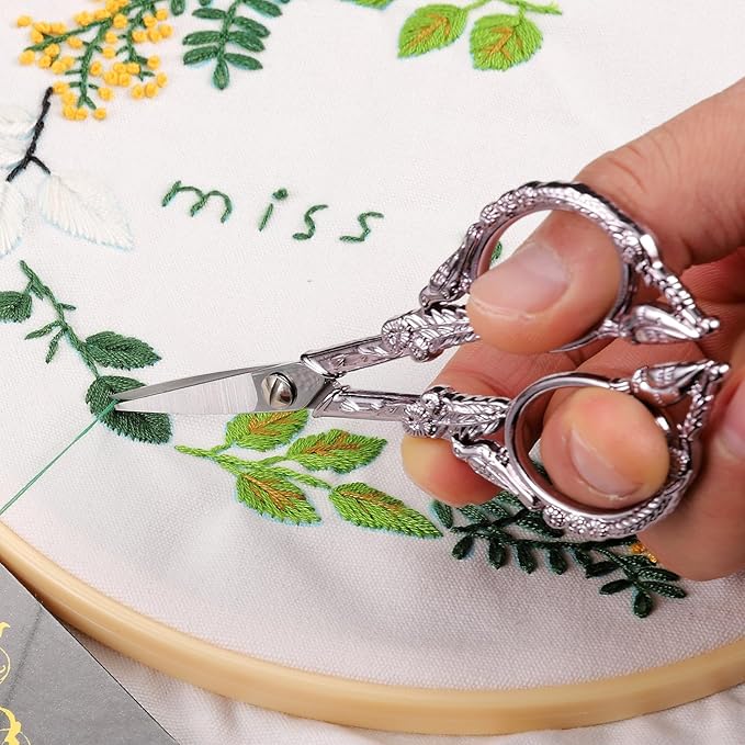 YOUGUOM Sewing Embroidery Scissors – Small Precision Scissor for Craft, Artwork, Needlework Yarn, Handicraft DIY Tool, Thread Detail Snips, 4.6in Purple Cute Bird Shears