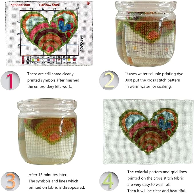 Dimensean Stamped Cross Stitch Kits Full Range of Embroidery Patterns Starter Kits for Beginners Adult DIY Cross Stitches Needlepoint Kits 11CT-Colorful Starry Sky Tree 16x20 inch