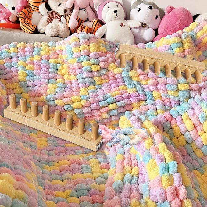 HKJJYFC 32'' Chunky Blanket Loom for Knitting Thick -Knitting Looms-Loom for Chunky Blanket,Chunky Yarn Knitting Loom