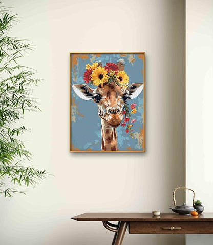 Leczany Cross Stitch Patterns Stamped Kit for Beginners | Embroidery Supplies DIY Craft Kit Needlepoint for Adults Starter | 11CT, 3 Strands | Giraffe 15.8x20.9 inches