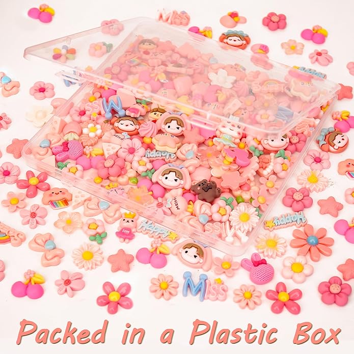 100Pcs Slime Charms, Mixed Cute Resin Charms Set for Scrapbooking, Phone Cases, Hair Accessories, Fake Candy Decor, Crafting Embellishments & DIY Keychains
