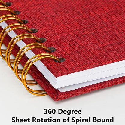 Yopih Linen Covered Scrapbook Photo Album, 12x12 Inches with Hardcover Kraft White Pages - Ideal for Travel, Wedding, Guest Book, Christmas, Baby Shower (40 Sheets/80 Pages)