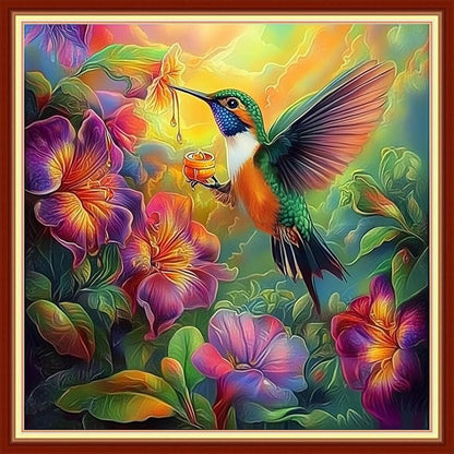 Redxing Stamped Cross Stitch Kits Embroidery kit for Beginners Adults Full Range of Embroidery Patterns Starter Kits DIY Printed Cross Stitch Kits Needlepoint Kits 11CT-Hummingbirds 18x18 inchs