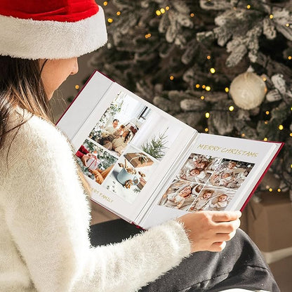 Vienrose Photo Album Self Adhesive 4x6 5x7 3x5 8x10 Scrapbook Album DIY Scrap Book with A Metallic Pen (11"x10.6" 60 Pages, Skyblue)