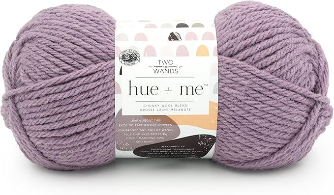 Lion Brand Yarn, Hue + Me Chunky Yarn for Crocheting, Knitting, and Crafts, Hyacinth, 1 Pack