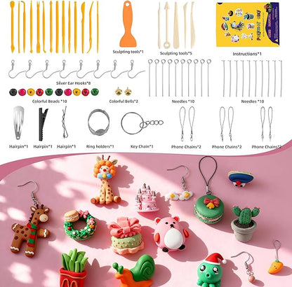 50 Colors Polymer Clay kit，Modeling Clay with Sculpting Tools for Starter,Oven Bake DIY Model Clay,Non-Toxic, Non-Sticky,Gift for Kids Adults