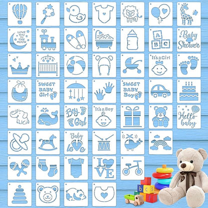 50 PCS Painting Stencils Reusable Stencils for Painting on Wood Rocks Canvas Fabric Glass Pottery 4x4 Inch