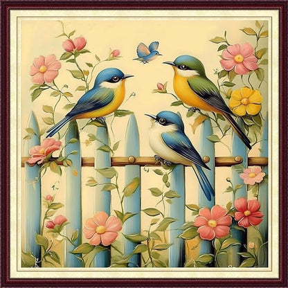 DMCCRAFT Stamped Cross Stitch Kits for Adults 11CT Printed Cross-Stitch Patterns Embroidery Kits Easy Cross Stitching Needlepoint Kits&Little Bird on The Lanshan Mountain 18x18 inch
