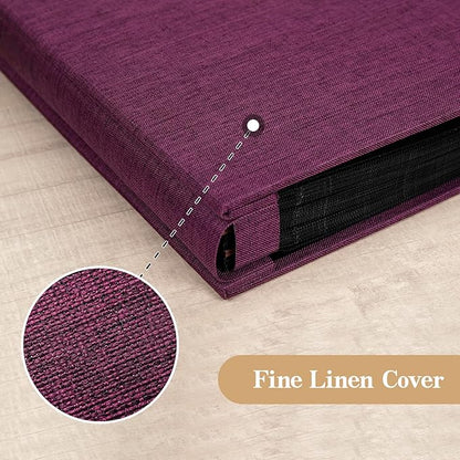 potricher Linen Hardcover Photo Album 4x6 1000 Photos Large Capacity for Family Wedding Anniversary Baby Vacation (Purple, 1000 Pockets)
