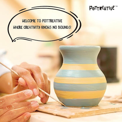 POTTREATIVE Air Dry Clay Pottery Kit - Home DIY Pottery Starter Kits with Air-Dry Clay，Sculpting Pottery Tools and Step-by-Step Guide - Great for Date Night, Arts Crafts Hobby