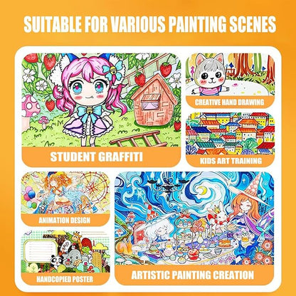 IMAGLINTS Alcohol Markers 168 Colors with Base Drawing Pen Dual Tip Art Markers for Sketch Anime Illustrations