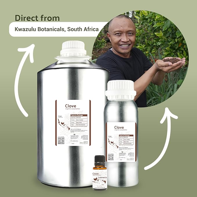 Nature Packaged Clove Essential Oil - 100% Pure Steam Distilled Natural Aceite de Clavo from Indonesia for Aromatherapy & Wellness - Premium Grade (8oz)
