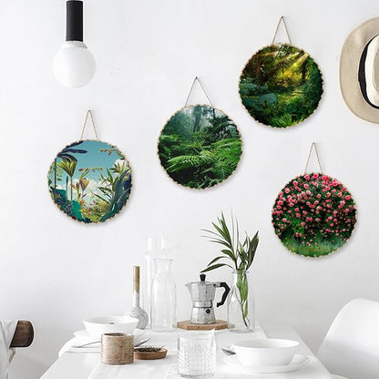 8 Pcs Large Unfinished Wood Slices, 9-10 Inches Wood Slabs for Centerpieces Natural Wooden Circle, DIY Wood Centerpieces for Tables Wedding Party Door Sign Decor