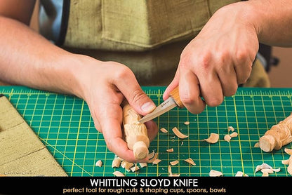 BeaverCraft Wood Spoon Carving Tools Kit S17 with Wood Carving Hook Knife & Sloyd, Chip Whittling Knives for Spoon Carvers - Whittling Tools Set with Knife Leather Strop Polishing Compound, Tool Case