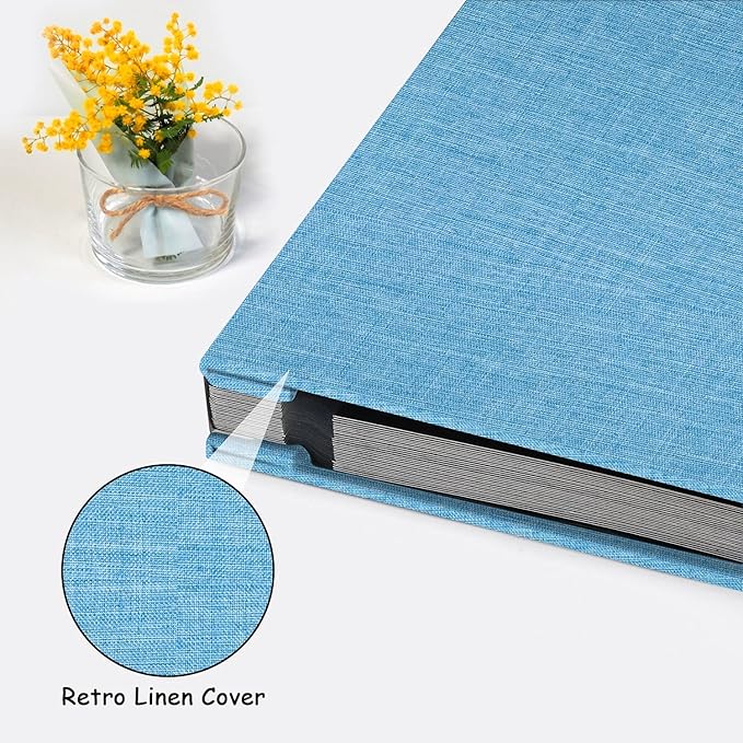 Zesthouse Photo Album Self Adhesive Pages, 60 Pages Magnetic Scrapbook Albums with Sticky Page, Photos Album Holds 8x10 & 5X7 & 4x6 & 6x8 & 3x5, Large Picture Book Ideal Gift for Family Wedding Baby