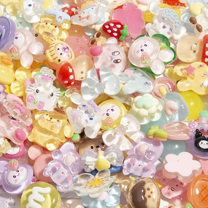 60pcs Slime Charms Cute Set for Crafts, Resin Charms Set Ornament Scrapbooking,3D Flatback Cute for Embellishments Scrapbook and Mini Decorations (Multi-Colors)