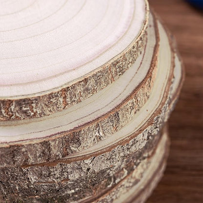 10 Pcs Natural Paulownia Wood Slices 8-9 Inches,Wood Slices for Centerpieces Table Decorations,Unfinished Rounds for Crafts, for Rustic Wedding Decoration Projects