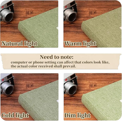 Vienrose Scrapbook Album 12" x 12", Large Linen Photo Album with Writing Space, DIY Scrapbook Supplies for Wedding, Baby, Family Memories & Travel (50 sheets / 100 pages, Grass Green)