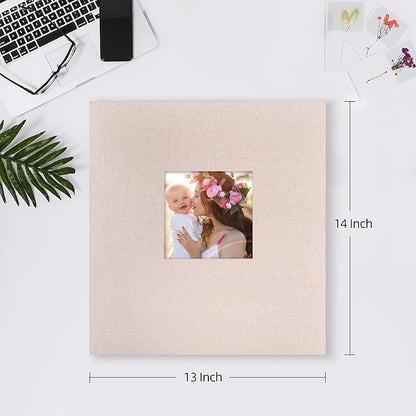 Mublalbum Photo Album 4x6 600 Photos Linen Cover Large Picture Book Holds Horizontal and Vertical Pockets for Wedding Family Anniversary and Baby (Beige)