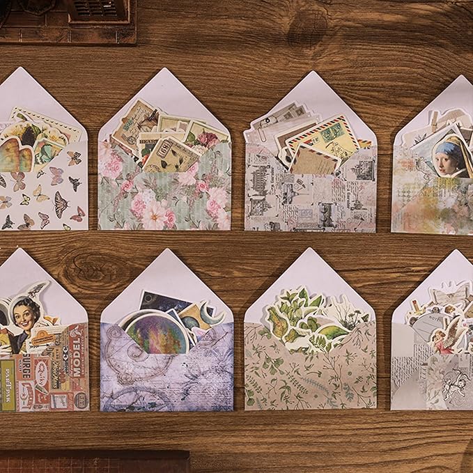 100 Pieces Vintage Scrapbook Supplies Ephemera Pack for Junk Journal Planners Scrapbooking Paper Stickers for Art Aesthetic Journaling Kit Collage Decoupage Album (Old Story)