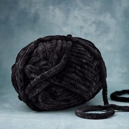 Loops & Threads Sweet Snuggles Yarn - Yarn for Knitting, Crochet, Weaving, and Arts & Crafts - Black, Polyester, 8.8 oz