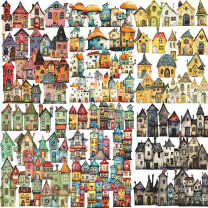 90 Pieces Aesthetic Magic Cottage Sticker Set, 6 Pack Vintage Fantasy Cottage Stickers for Scrapbooking, Journaling, DIY Crafts Arts, and Junk Journal Supplies