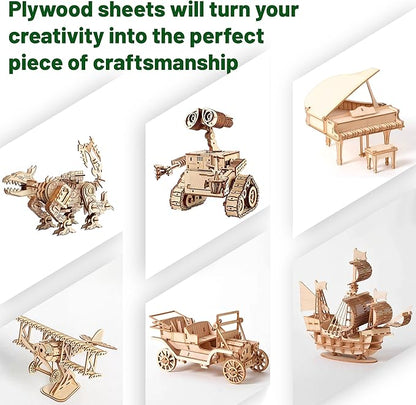 20 Pack Basswood Sheets - 12 x 12 x 1/8 Inch (3mm) Premium Plywood Sheets Unfinished Wood Boards for Crafts - Laser Cutting, Engraving, Wood Burning & Architectural Models with Smooth Surface