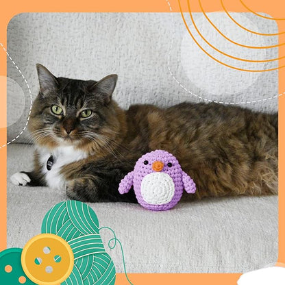 Penguin Crochet Kit | for Beginners, Couples, Date Night, Teen, Adults, Anime, & Animal Lovers | DIY Gift Kit | Instructions, Yarn, Hook, Pattern, Video & Written Tutorial | Arts & Crafts for Adults
