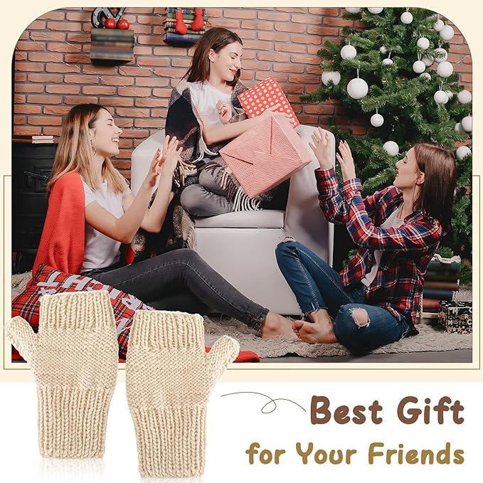 GliCraft Knitting Kit for Beginners Learn to Knit Kit for Adults Gloves Starter Bundle with Step-by-Step Instructions Includes Wool Yarn, Needles & Accessories(Beige)