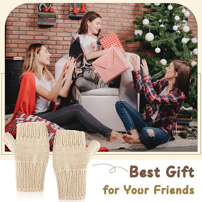 GliCraft Knitting Kit for Beginners Learn to Knit Kit for Adults Gloves Starter Bundle with Step-by-Step Instructions Includes Wool Yarn, Needles & Accessories(Beige)