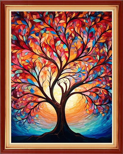 Artvxeay Cross Stitch Kits Stamped Full Range of Embroidery Kits for Beginners Adults 11CT Pattern Stitch Embroidery Kits Needlepoint Kits DIY- (Magic Night Light Tree 16x20 inch)