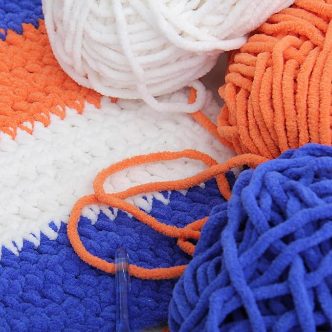 3 Pack ThreadArt Chenille Yarn for Crocheting, Knitting, Amigurumi, Super Soft Plush Velvet Yarn - 50 Gram 60 yds #5 Fluffy Yarn Skeins - Burgundy 30