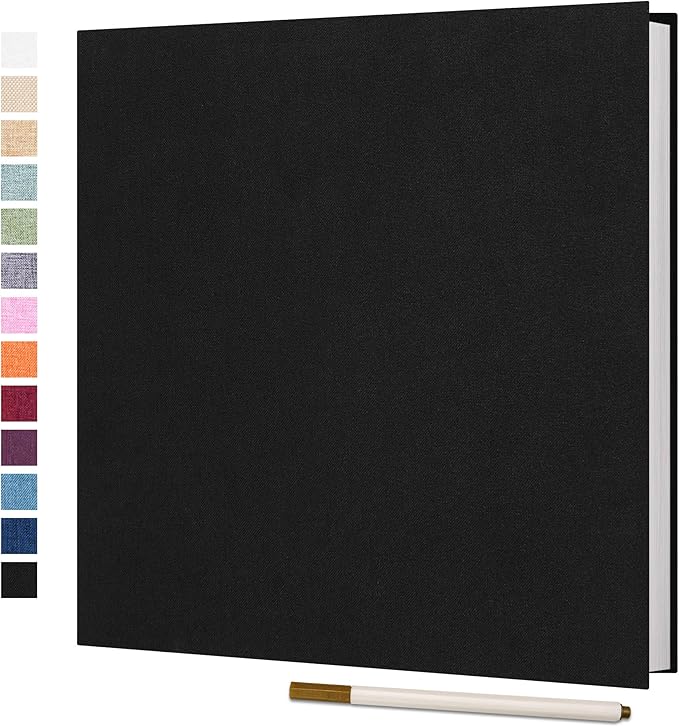 Vienrose Large Photo Album Self Adhesive for 4x6 8x10 10x12 Pictures Scrapbook Album DIY Scrap Book 40 Sticky Pages with A Metallic Pen 13"x12.6"40 Pages