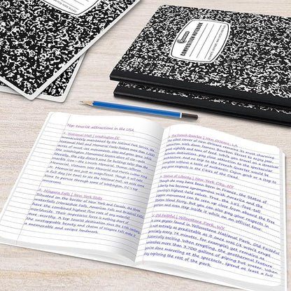 Rosmonde 1000 Pack (Pallet) Composition Notebooks Bulk, Wide Ruled, Pallet of Notebooks, 200 Pages (100 Sheets), 9-3/4 x 7-1/2, Bulk Notebooks for School, Bulk Office Notebooks, 4-7 Days Transit