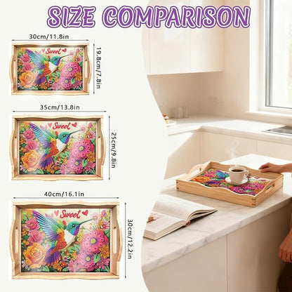 DOTSOPS DIY Diamond Painting Serving Tray with Handle for Adults 5D Diamond Art Kits for Beginners Full Drill Diamond Dots Gem Arts and Crafts Special Shape Living Room 10 x 14 Inches Ocean