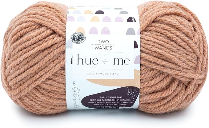Lion Brand Yarn, Hue + Me Chunky Yarn for Crocheting, Knitting, and Crafts, Bellini, 1 Pack