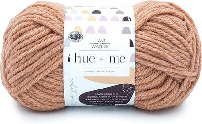 Lion Brand Yarn, Hue + Me Chunky Yarn for Crocheting, Knitting, and Crafts, Bellini, 1 Pack