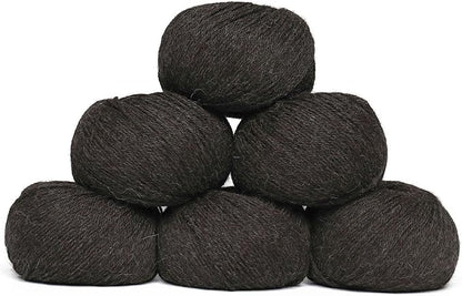 Origins - 100% Baby Alpaca Yarn Wool Set of 6 Skeins (300 Grams) DK Weight Made in Peru Natural Colors (Undyed) Heavenly Soft Perfect for Knitting and Crocheting (Midnight Gray, Origins 6 Skeins DK)